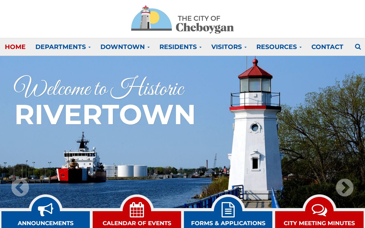City of Cheboygan official website used to locate municipal public safety and records information